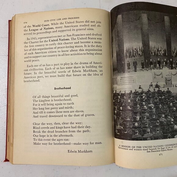 Our Civic Life and Progress Hardcover Emil F Faith Richard G Browne Vintage 40s - Picture 12 of 13